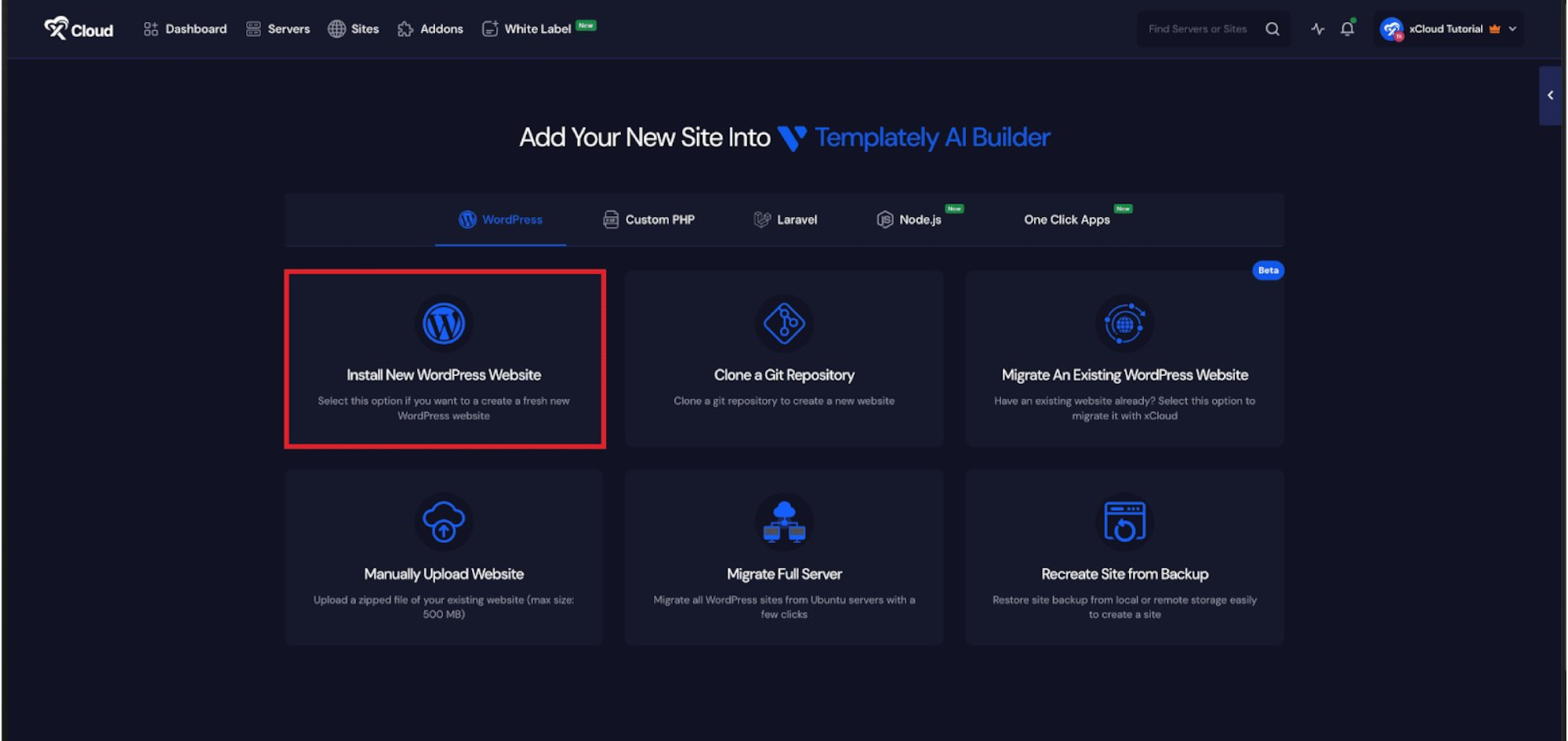 Step 3: Choose Your Site & Add Information