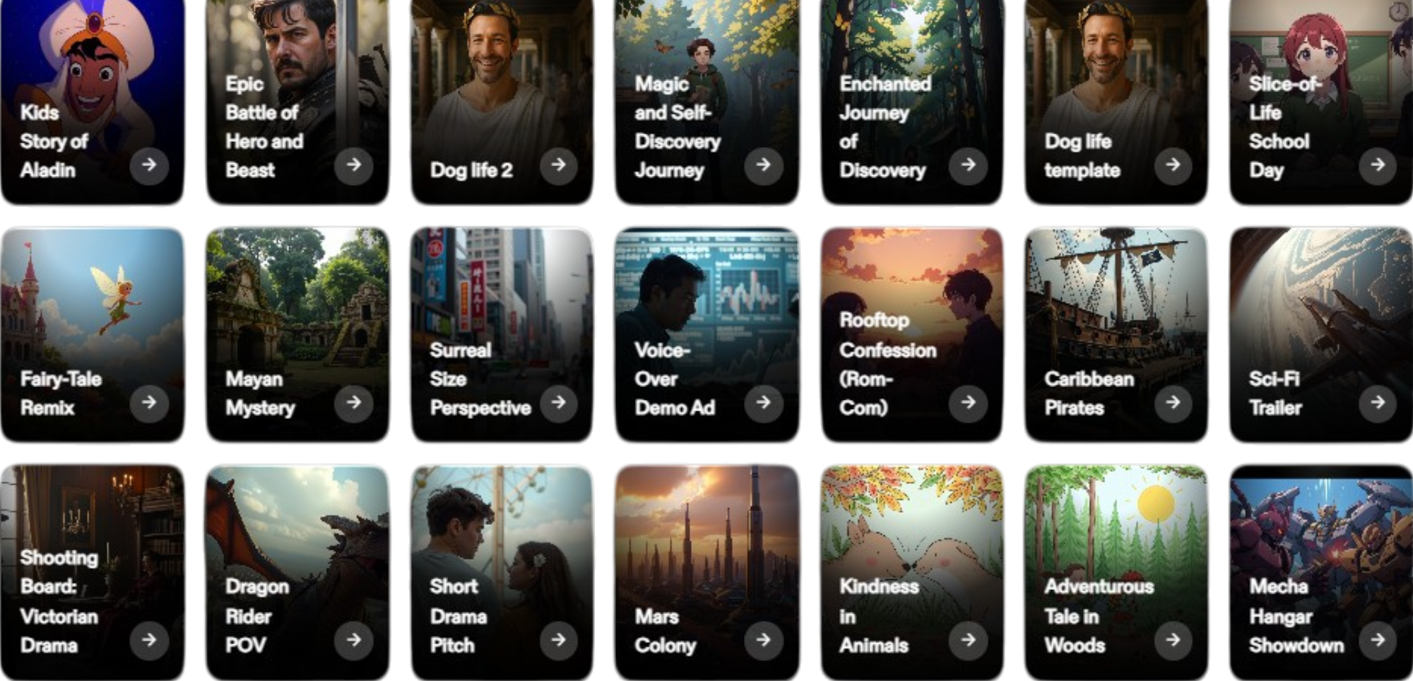 Choosing a video template to understand what is AI automations and start creating content faster with agentic tools.